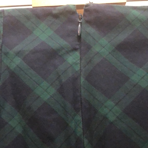 Argyle plaid green & blue pencil knee length skirt - Picture 5 of 7